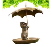 Mangeoire pour Les Oiseaux avec Parapluie | Mangeoire pour Oiseaux Sauvages Métallique avec Parapluie Tenant | Station De Nourrissage en Métal Toutes Saisons pour Balcons Et