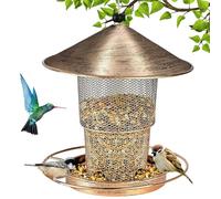 Mangeoire pour oiseaux à suspendre - Pliable - À suspendre - Résistante aux intempéries - Pour oiseaux sauvages - Pour jardin, balcon - Bronze