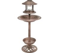 Fontaine à eau pour oiseaux design SOLAR LED éclairage décoration extérieure bronze 105 cm