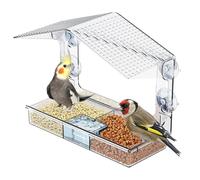 Mangeoire pour oiseaux - Avec fixation par ventouse - Mangeoire extérieure - Pour observation des oiseaux dans le jardin, sur la terrasse, sur le balcon, avec balustrade et hiver