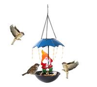 Mangeoire pour oiseaux avec lampe solaire - Décoration nain de jardin | Mangeoire d'extérieur pour oiseaux, décoration de cour pour jardin, chemin, arrière-cour, ferme, pelouse, balcon, mur et