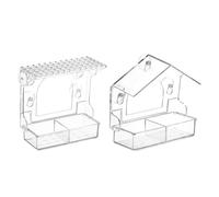 Mangeoire pour oiseaux - Boîte à oiseaux résistante aux intempéries - Avec ventouses extra puissantes - Mangeoire transparente pour chats - Pour enfants et adultes - Observation du colibri
