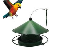 Mangeoire pour oiseaux, chardonnerets - Grande capacité - En métal - Avec design à suspendre pour cardinaux, merles bleus et mésanges, 19,1 x 19,1 cm - Vert doré