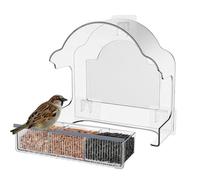 Mangeoire pour Oiseaux De Fenêtre pour Extérieur - Bol À Nourriture Amovible | Acrylique Transparent Résistant aux Intempéries pour Extérieur - pour Observer la Faune Sauvage au Jardin sur Le