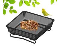 Mangeoire pour oiseaux de terre pour l'extérieur, perroquet carré, distributeur de nourriture, décoration de jardin pour jardin, pelouse, jardin, terrasse, balcon, fenêtre d'hiver, terrasse