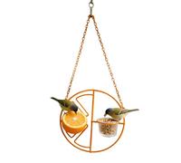 Mangeoire pour Oiseaux d'Extérieur,avec Balançoire Métallique à Godet | Mangeoire Métallique avec Coupelle | pour Colibri, Perruche, Fruits, Légumes, Enrichissement, Jardin, Terrasse,