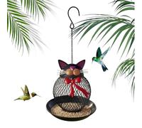 Mangeoire pour oiseaux d'extérieur - Station d'alimentation en forme de chat à l'épreuve de l'écureuil | Mangeoire pour oiseaux résistante aux intempéries | Pour jardin, balcon, terrasse et attraction