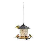 Mangeoire pour Oiseaux, Distributeur de Nourriture Suspendu Anti-Écureuils, Grande Mangeoire avec Plateforme de Repos, pour Jardin Extérieur Arbres et Animaux