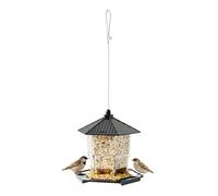 Mangeoire pour Oiseaux - Distributeur de Nourriture Suspendu et Rechargeable,Mangeoire à Oiseaux pour Fenêtre Anti-Écureuils avec Plateau Perchoir | pour Jardin Extérieur Arbres et Animaux