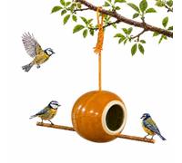 Mangeoire pour Oiseaux en Argile Pure Faite à la Main - Tournée, décorée en Terre colorée et émaillée - Modèles avec ou sans Dessin - Artisanat Belge