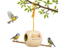 Mangeoire pour Oiseaux en Argile Pure Faite à la Main - Tournée, décorée en Terre colorée et émaillée - Modèles avec ou sans Dessin - Artisanat Belge