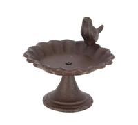 Abreuvoir à oiseaux fonte brun antique avec base 18,5x14cm