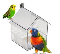 Mangeoire Pour Oiseaux En Forme De Cage, Mangeoire Externe Coulissante Pour Perroquets,M-angeoire À Oiseaux Suspendue Avec Plateau Anti-Écureuils, Baignoire Pour Perruches Portable Et Abreuvoir À Tiro