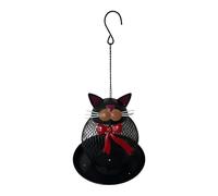 Mangeoire pour oiseaux - En forme de chat - Écureuil | Mangeoire à oiseaux à suspendre pour jardin, balcon, cour, terrasse, ainsi que pour les pinsons et