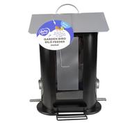 Mangeoire pour oiseaux en métal pour graines 2 côtés Duvoplus Silo Noir 18x11,5x24,5 cm
