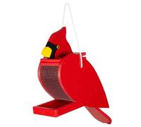 Mangeoire pour oiseaux fabriquée à la main (cardinal), suspendue et robuste, à suspendre, réplique, convient pour l'intérieur et l'extérieur (1)