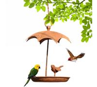Mangeoire pour oiseaux, mangeoires pour oiseaux d'extérieur | Plateau d'alimentation décoratif pour animaux de 24 cm avec protection pour parapluie pour le patio après