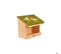 Mangeoire pour oiseaux murale - BEST FOR BIRDS - Pochoir - Bois de pin - Vert - Certifié FSC
