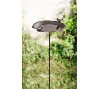 Mangeoire pour oiseaux "Piepmatz" en métal aspect rouille, fiche de jardin avec 2 petits oiseaux, point d'eau, décoration de jardin, fiche de décoration pour l'extérieur