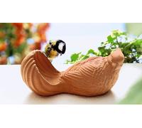 Mangeoire pour oiseaux "Pigeon" en terre cuite, Mangeoire, Abreuvoir, Coupe d'eau, Décoration de jardin pour l'extérieur