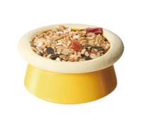 Mangeoire pour oiseaux ponces 2 en 1 résistant à l'usure Station d'arrosage | Nourriture en pierre ponce naturelle pour perroquets, inséparables, canaris, perruches, balcon, terrasse, jardin, patio, cour