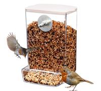 Mangeoire pour oiseaux, récipient transparent, recharge automatique | Mangeoires d'extérieur amovibles pour fenêtre, poulet, station d'alimentation