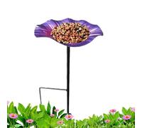 Mangeoire pour oiseaux sauvages, en fer résistant aux intempéries - Avec piquet de terre - Mangeoire en métal avec bain-marie - Pour terrasse, trottoir, , pelouse, paysage, parc, sol