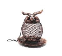 Mangeoire pour oiseaux sauvages en métal maille hibou en forme de chouette d'extérieur qui pendent après les arbres de jardin la terrasse la chaîne facile à remplir