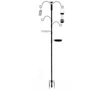 Mangeoire pour oiseaux - Station d'alimentation stable pour oiseaux sauvages en extérieur - Design en fer robuste avec revêtement résistant aux intempéries - Pour moineaux, canaris, rouges-gorges et