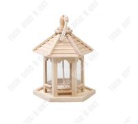 Mangeoire pour oiseaux - TD® - Bois - 2,5L - Installation simple - Décoration extérieure