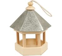 Mangeoire pour oiseaux - Traditionnel - Hexagonale - Toit en zinc - Système d'accrochage - Extérieur