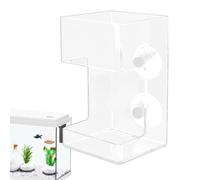 Mangeoire pour poissons - Mangeoire pour aquarium - Mangeoire pour crevettes | Mangeoire Betta avec ventouse, mangeoire transparente pour aquarium, 6,1 x 6,1 x 9,9 cm, carrée