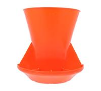 Mangeoire pour Porcelets en Plastique Orange à Fixation Murale | Compartiments Multiples, Bords Arrondis, Surface Lisse, Contrôle des Déversements, Adaptée aux Bouillies Humides en Élevage