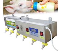 Mangeoire pour porcelets, Machine d'allaitement Universelle pour agneaux, mangeoire à température constante en Acier Inoxydable, 6 distributeurs de tétines à Simulation sonore entièrement automatiqu