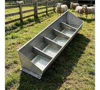 Mangeoire pour Porcs Mangeoire pour Chèvres Grande Capacité Parois Épaissies, Abreuvoir Multicompartiment Bétail Porcs, Bovins, Cerfs, Râtelier Foin Fixation Sol Murale(L150cm/59.1"(5 Slots))