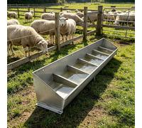 Mangeoire pour Porcs Mangeoire pour Chèvres Grande Capacité Parois Épaissies, Abreuvoir Multicompartiment Bétail Porcs, Bovins, Cerfs, Râtelier Foin Fixation Sol Murale(L200cm/78.7"(7 Slots))