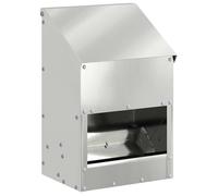 Mangeoire pour poules en acier galvanisé - vidaXL - Argent - 21x16x33 cm - Capacité 3 kg - Résistant aux intempéries