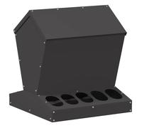 Mangeoire pour poules en acier - vidaXL - 40x40x45 cm - Noir - Acier laminé à froid - Capacité 5 kg