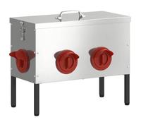 Mangeoire pour poules - vidaXL - Argent - Acier galvanisé - 41,5x20,5x33 cm - Capacité 15 kg - Résistant aux intempéries