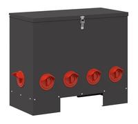 Mangeoire pour poules - vidaXL - Noir - 60,5x29x51 cm - Acier laminé à froid - Capacité 25 kg