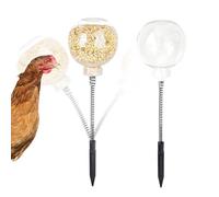 Mangeoire pour Poulets | 2 Pièces Mangeoire de Poule avec Piquet pour Poulailler,Distributeur Rechargeable pour Poules Coqs Parcours Extérieur