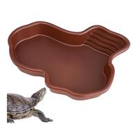 Mangeoire pour tortues - Mangeoire pour tortues, piscine pour reptiles avec pente et support solaire, piscine pour reptiles avec pente et support solaire, tortue, dragon barbu, décoration d'aquarium F