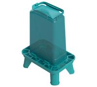 Kerbl Hobbyfarming mangeoire automatique sur pieds, 5,5 l, bleu, 19,5 x 28,5 x 39,5 cm, distributeur de nourriture pour volailles, plastique, volailles