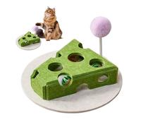 Mangeoire puzzle pour chat - Mangeoire en forme de fromage pour chat, avec baguette teaser, cloche, balle labyrinthe pour chiot, , grande, moyenne et petite race, sol en plein air