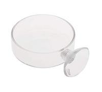 Mangeoire ronde en verre pour crevettes - 6,1 x 1,8 cm - Avec ventouse - Plante d'aménagement paysager pour aquarium - Simulation artificielle biologique