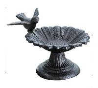 Mangeoire rustique en fonte pour oiseaux en forme de paon conçue avec des ailes déployées pour une utilisation en extérieur dans les jardins, terrasses et zones paysagées (D)