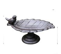 Mangeoire rustique en fonte pour oiseaux en forme de paon conçue avec des ailes déployées pour une utilisation en extérieur dans les jardins, terrasses et zones paysagées (E)