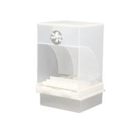 Mangeoire sans oiseaux, récipient alimentaire en acrylique avec perchoir | Distributeur de nourriture pour oiseaux transparent et accessoires de cage, vue pour inséparables de petite et moyenne taille