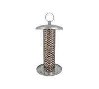 Mangeoire silo pour oiseau en Inox - Argenté - D 14,1 x H 30,8 cm