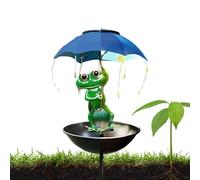 Mangeoire solaire en forme de grenouille créative pour oiseaux - Décoration de jardin en fer 1,2 V 600 mAh NI-MH - Piquet de lanterne d'extérieur pour oiseaux sauvages - Mangeoire décorative en fer